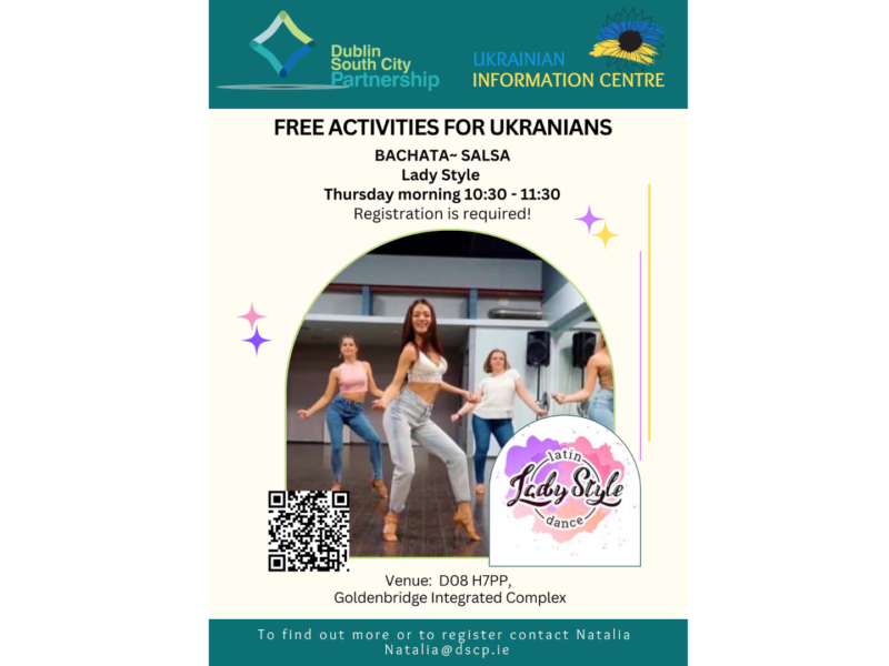 Free activities for Ukrainians every Week, Dublin South City Partnership